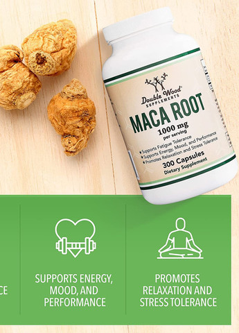 Екстракт кореня маки Double Wood Maca Root 1000 mg 300 capsules Double Wood Supplements (259296200)