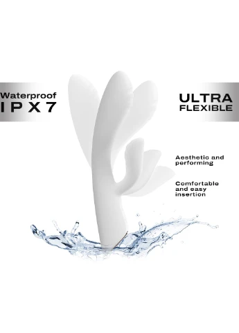 Вібратор-кролик з підігрівом FLEXI RABBIT WHITE, гнучкий стовбур Dorcel (277237445)