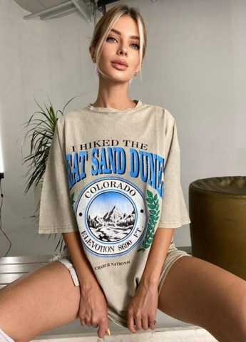 Светло-серая футболка-туника варенка great sand dunes светло-серая No Brand