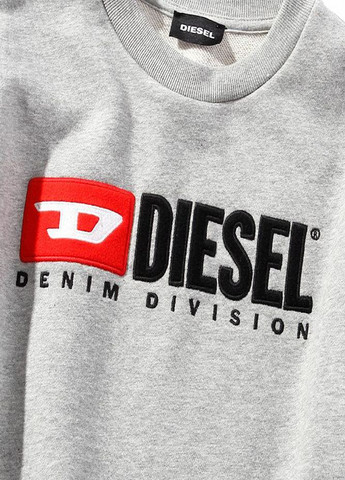 Diesel світшот логотип світло-сірий спортивний, повсякденний, кежуал бавовна