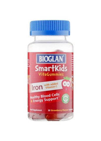 Smartkids Iron + Vitamin C 30 Gummies Strawberry Bioglan (268369572)