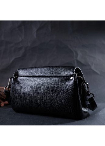 Жіноча шкіряна сумка із трикутним клапаном 22254 Чорна Vintage (276457496)