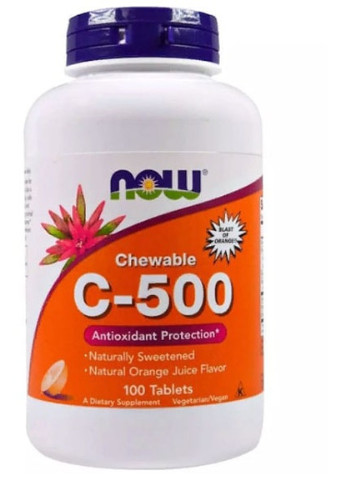 Chewable C-500 100 Tabs Natural Orange Juice Flavor NF0630 Now Foods (256721616)