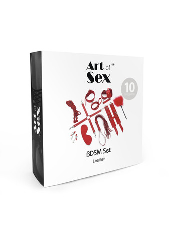 Набор - BDSM Set Leather, 10 предметов, натуральная кожа, Черный Art of Sex (258302878)