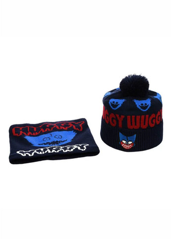 Детский зимний комплект шапка с помпоном + снуд Хагги Вагги / Huggy Wuggy No Brand дитячій комплект шапка + снуд (277167368)