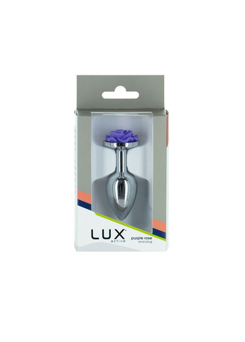 Металлическая анальная пробка с розой - Rose Anal Plug - Purple, вибропуля в подарок Lux Active (277236496)