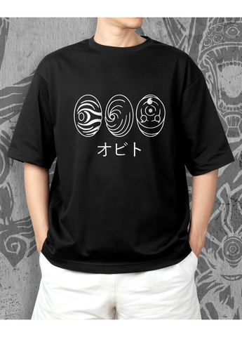 Черная футболка с принтом наруто - статуя гедо No Brand