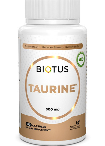 Taurine 500 mg 100 Caps BIO-531088 Biotus (257252870)