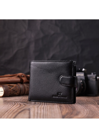 Горизонтальное портмоне для мужчин из натуральной кожи 22459 Черный st leather (278001122)
