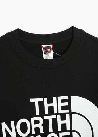 Свитшот кофта оригинал реглан The North Face - крой логотип черный повседневный хлопок - (264077681)
