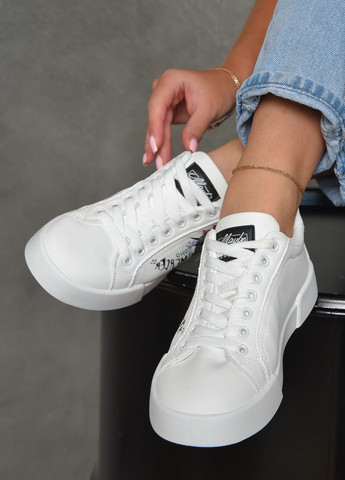 Белые демисезонные кроссовки женские белого цвета Let's Shop