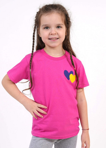 Розовая футболка для девочки "сердечки" Murat baby
