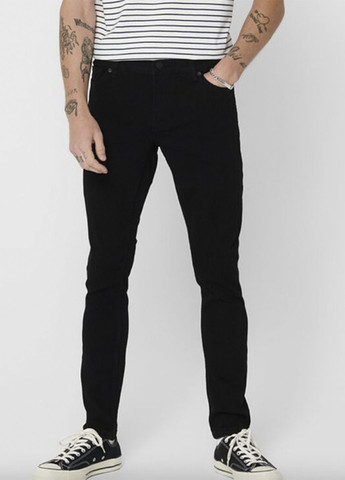 Черные демисезонные джинсы Only & Sons