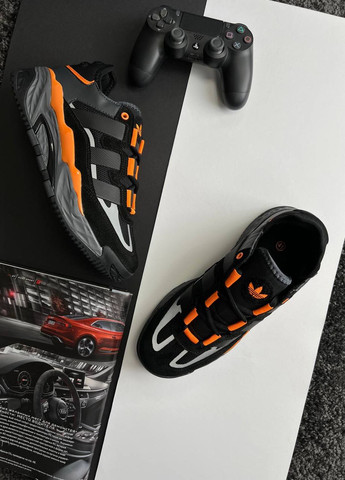 Чорні Осінні кросівки чоловічі, вьетнам adidas Niteball HD Black Orange