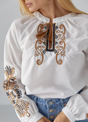 Блузка вишиванка з вишивкою пастельних тонів No Brand (259527049)