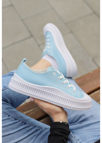 Синій кросівки жіночі No Brand Leather Blue