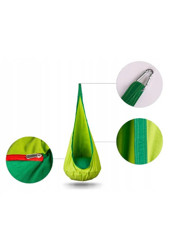 Детское подвесное кресло качеля кокон с надувной подушкой для дома улицы сада террасы 140х55 см (474758-Prob) Салатовое Unbranded (259644010)