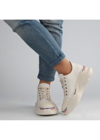 Белые демисезонные женские кроссовки 196936 Deenoor