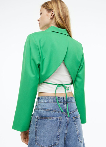 Салатовый женский пиджак H&M однотонный - демисезонный