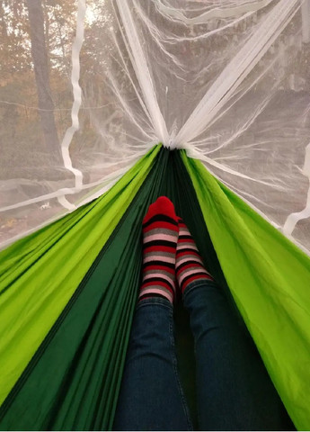 Гамак подвесной палатка с москитной сеткой для похода туризма рыбалки отдыха на природе 260×130 см (474539-Prob) Зеленый Unbranded (258699020)