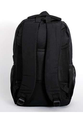 Рюкзак повсякденний однотонний чорний молодіжній міський середнього розміру з кишенею під ноутбук планшет No Brand (258653615)