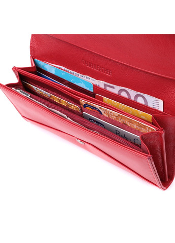 Жіночий гаманець з геометричним клапаном з натуральної шкіри 22545 Червоний st leather (277980435)