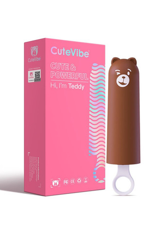 Вибратор Teddy Brown (Pink Dildo), реалистичный вибратор под видом мороженого CuteVibe (277236526)
