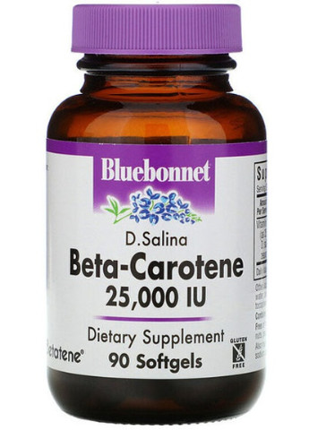 Natural Beta-Carotene, 25,000 IU 90 Softgels Bluebonnet Nutrition (256724418)