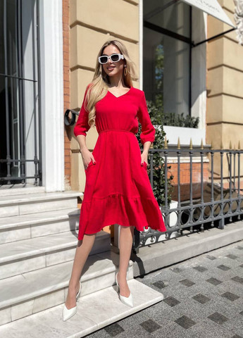 Красное повседневный платье муслиновое LeVi