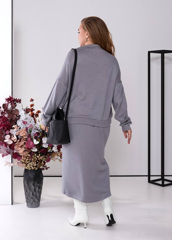Женский костюм из ангоры с юбкой цвет светло серый р.48/50 448421 New Trend (274539752)