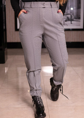 Женские брюки шерсть высокой посадки серого цвета р.50/52 396425 New Trend (258825433)