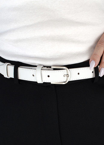 Ремень женский кожаный PS-2517 white под брюки белый (125 см) Puos (262378639)