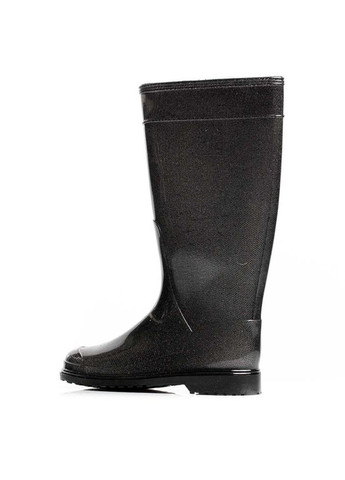 Черные резиновые сапоги глиттер черный Oldcom