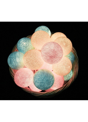 Тайская гирлянда на 10 шариков от батареек CBL Classic Pastel, 1.5м Cotton Ball Lights (269266744)
