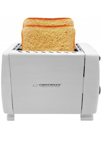 Тостер апарат машинка прилад для підсмажування хліба на 2 тости компактний портативний 600 Вт (475166-Prob) Білий Unbranded (262596923)