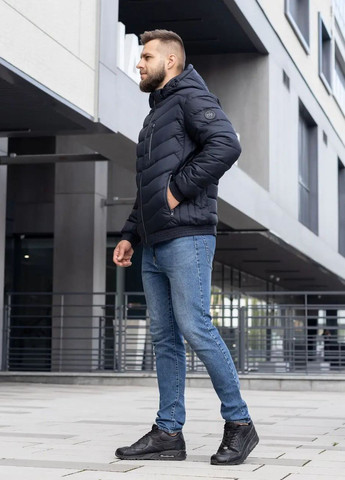 Темно-синяя зимняя мужская зимняя куртка большого размера SK