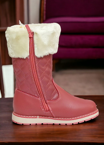 Зимові чоботи на хутрі для дівчинки Н79 рожеві 27-17,9см Clibee (274380518)