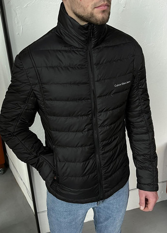 Чорна демісезонна коротка демісезонна куртка без капюшону Vakko