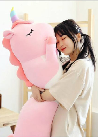 Мягкая игрушка обнимашка подушка антистресс длинный плюшевый единорог Батон 90 см (476053-Prob) Розовый Unbranded (275991864)