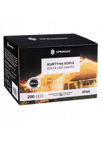 Гирлянда бахрома уличная (наружная) 8 м 200 LED CL0203 Mix Springos (258543980)