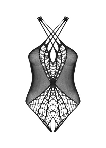 Бодистокинг с крупной и мелкой сеткой B118 teddy S/M/L, черный, с доступом Obsessive (271991822)