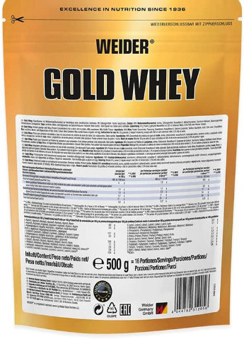 Протеїн Gold Whey 500 g Milk chocolate Weider (256946271)
