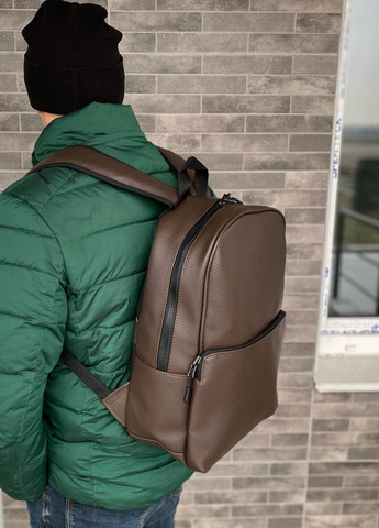 Коричневый рюкзак портфель экокожа городской повседневный Holiday brown No Brand (258330394)