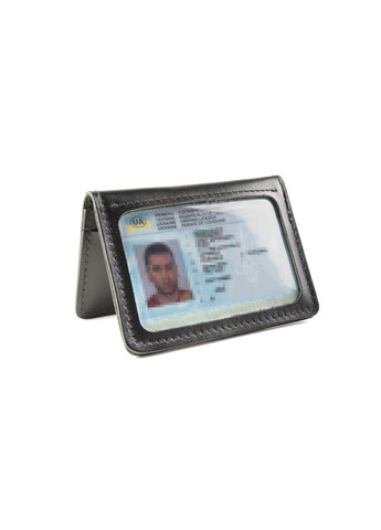 Обкладинка з натуральної шкіри на автодокументи, права, id паспорт з відділами для карток, (Чорний) LQ 701210 (278649354)