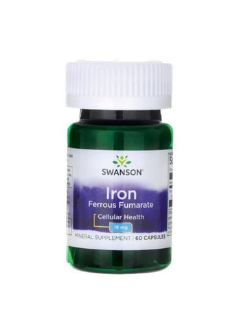 Iron Ferrous Fumarate 18 mg 60 Caps Swanson (277042173)