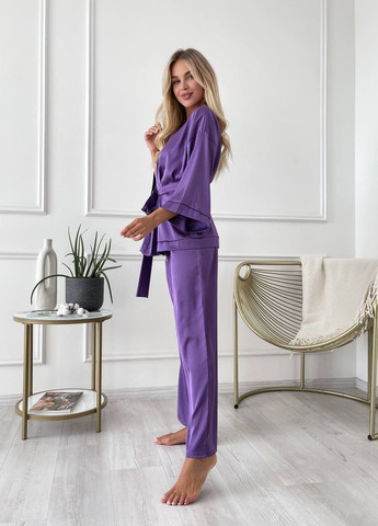Фиолетовая всесезон пижама кофта + брюки Garna