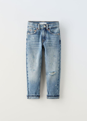 Голубые джинсы детские для девочки real loose 6186/670 голубой Zara