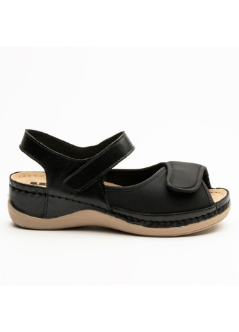 сандалии женские кожаные, diabetik, чёрные Leon