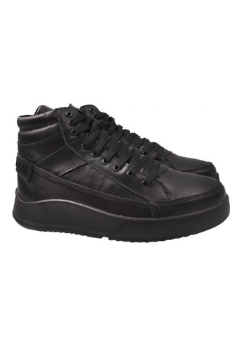 Чорні черевики чоловічі з натуральної шкіри, на шнурівці, чорні, Visazh 182-21/22ZHC