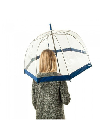 Механический женский прозрачный зонт-трость BIRDCAGE-1 L041 - NAVY Fulton (262449463)
